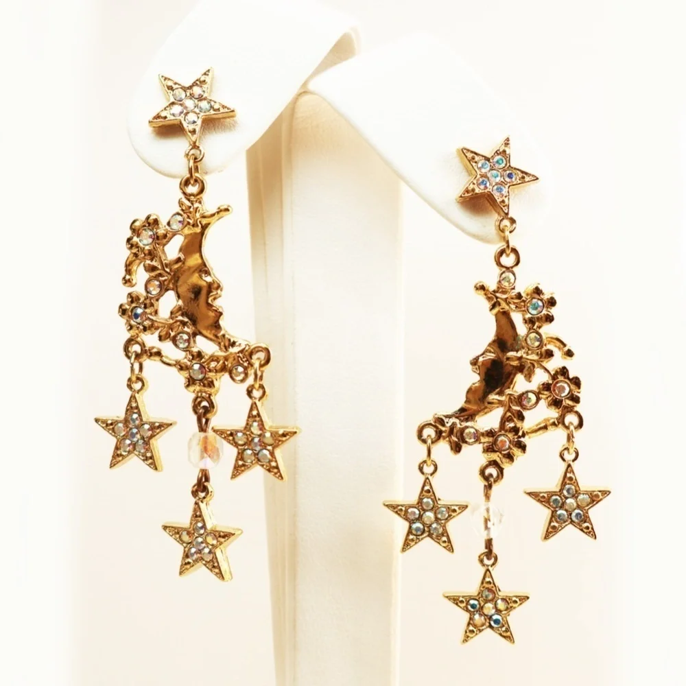 ✨🌙 Magical Moon & Star Earrings by Kirks Folly 🌙
